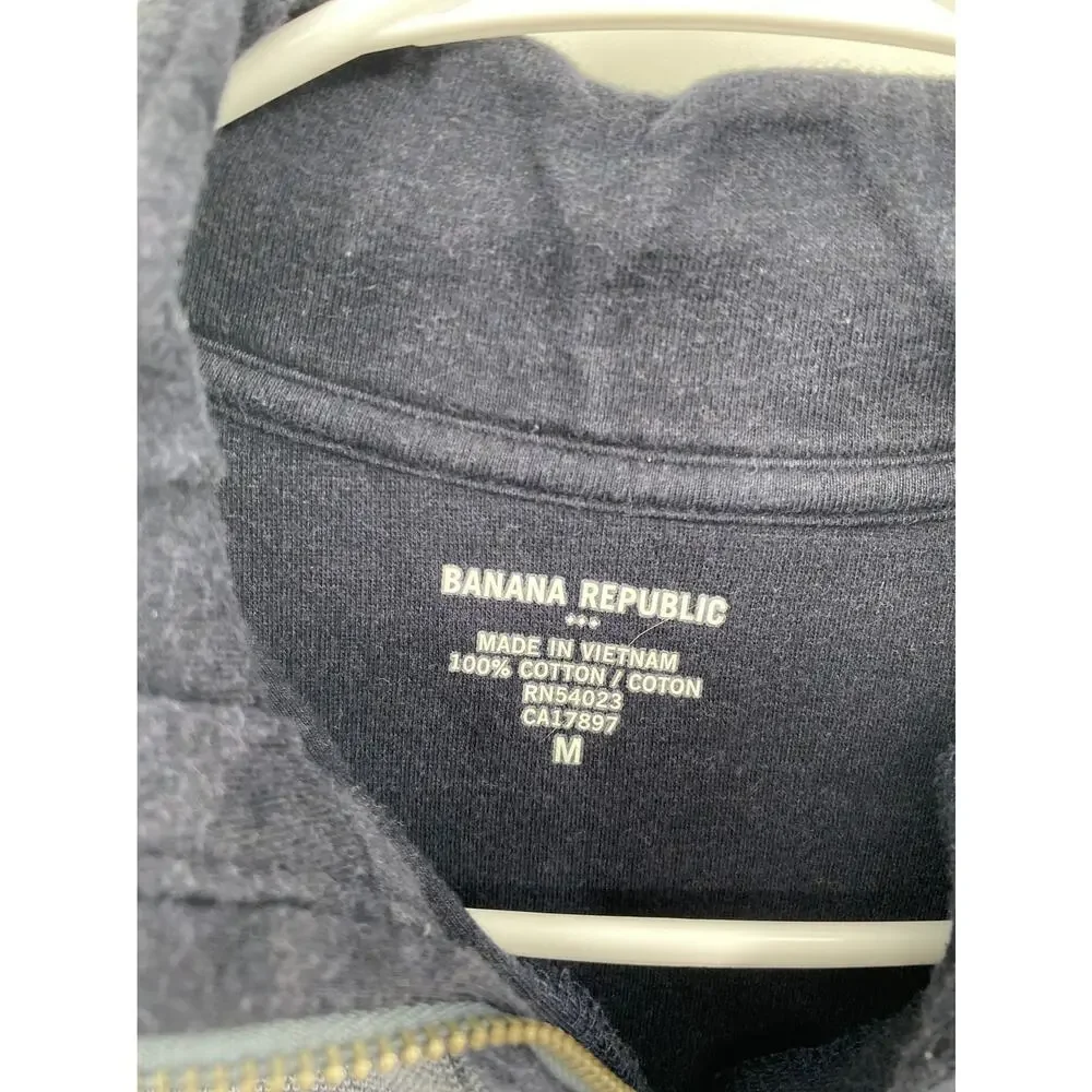 Banana Republic Men's 1/4 Zip Pullover Knit Sweater Blue Size Medium